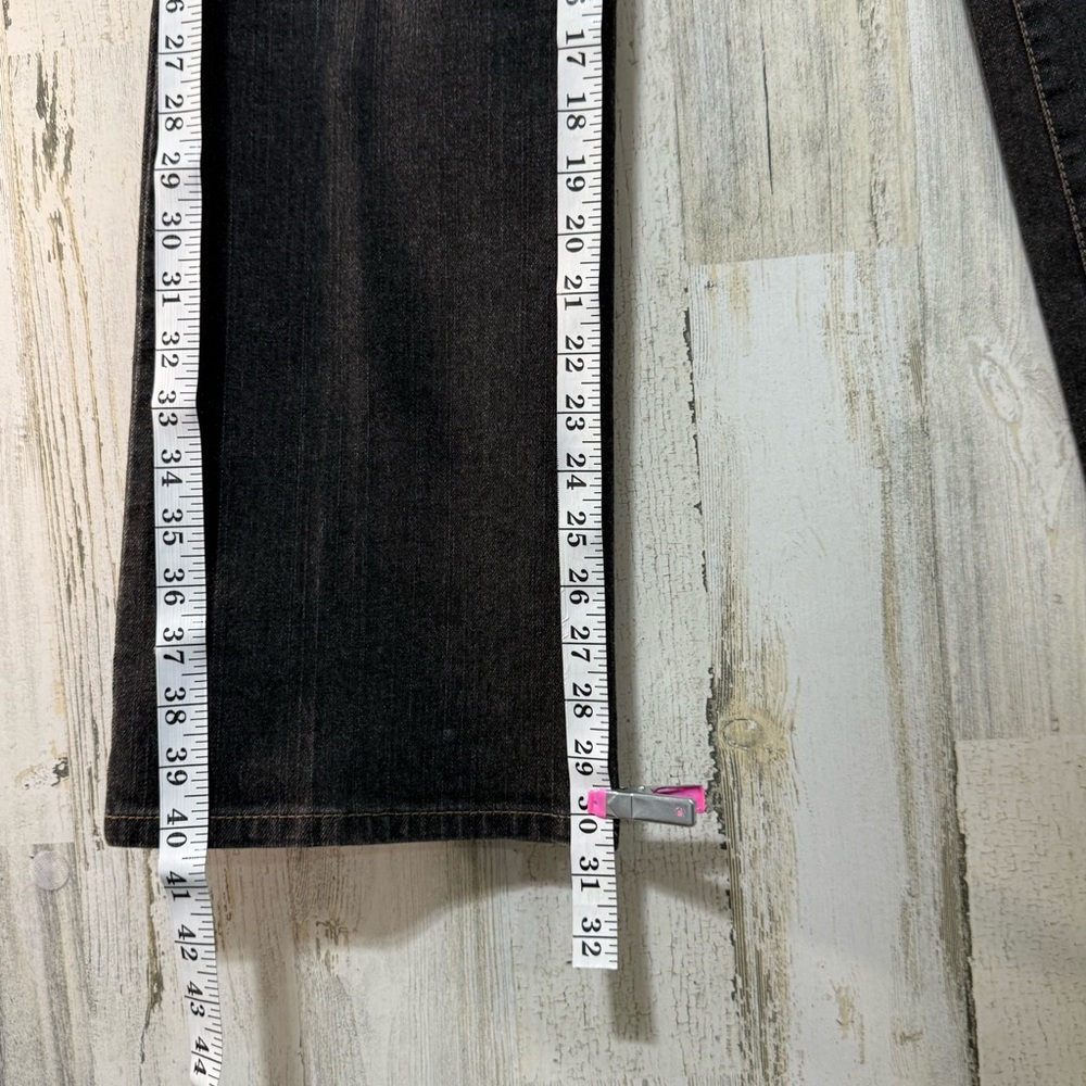 LOFT Curvy Boot Wide Leg Brown Black Dusty Denim Jeans Low Rise - Picture 6 of 14